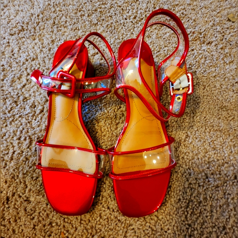 J RENEE red sandals new